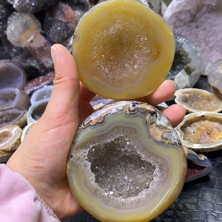 未镶嵌珠宝半成品水晶黄晶盆