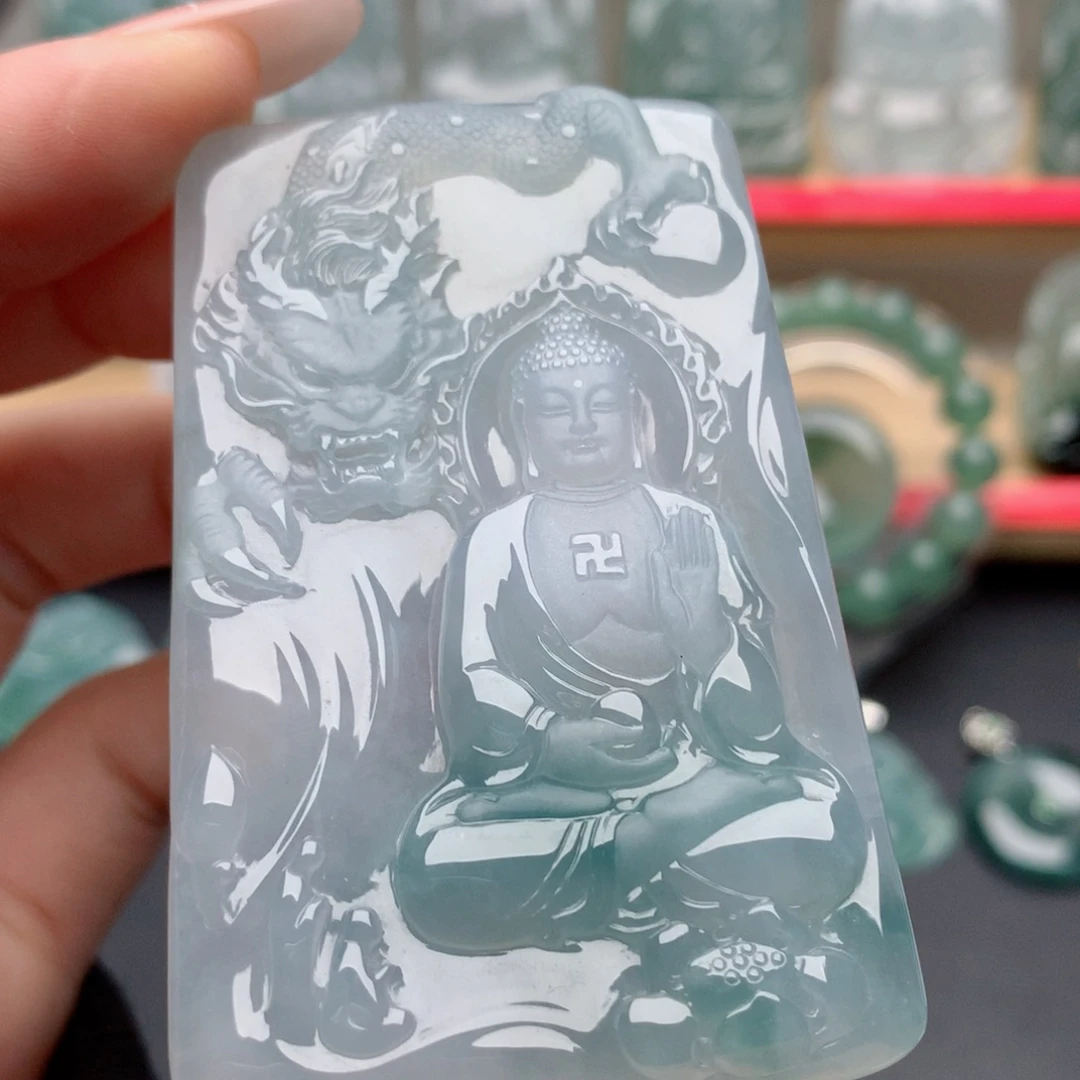 小***包翡翠未镶嵌颈饰阿弥陀佛