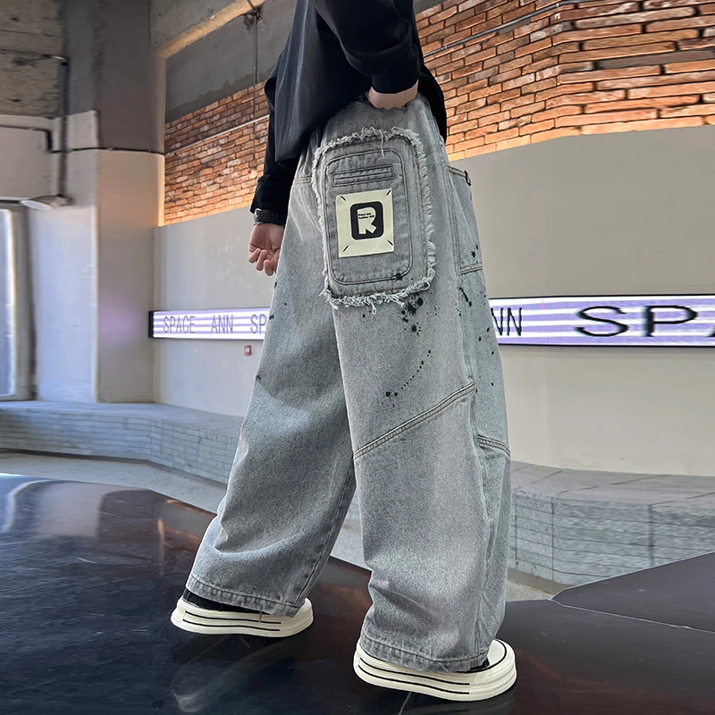 儿童装男童秋装裤子2025新款春秋款长裤中大童休闲男孩秋季牛仔裤