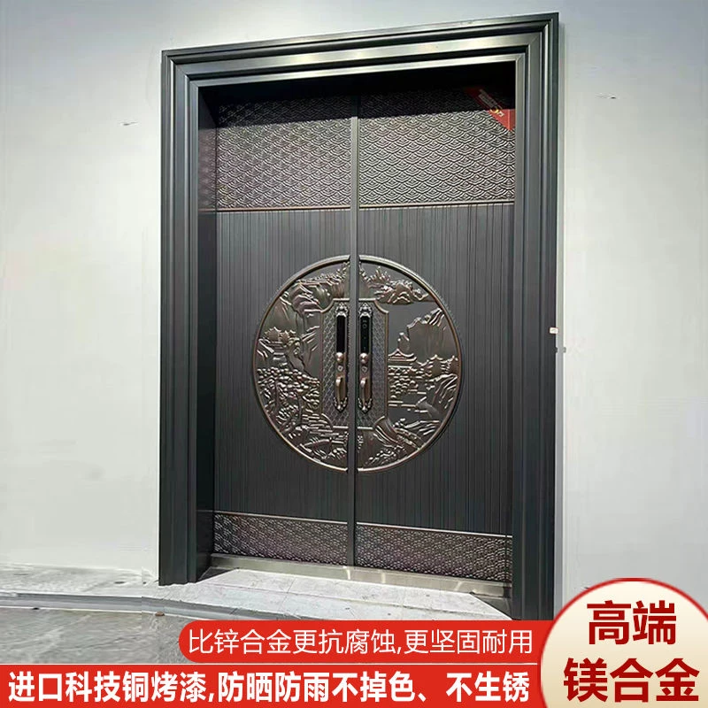 卡门锌合金大门仿铜门别墅大门双开门四开门入户门自建房门定制