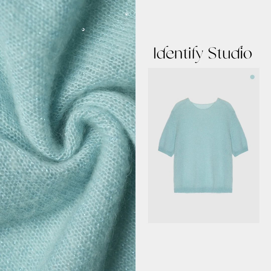 IDENTIFY香香“云朵柔感”春季新款慵懒宽松圆领针织上衣25SS