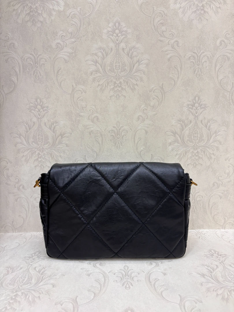 Laugh Queen手工打造真皮女士包时尚新款10948-1 黑色门 27cm