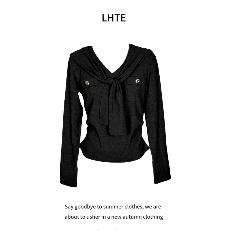 青青大码女装 韩版叠穿披肩真两件针织修身黑色上衣两件套C2661