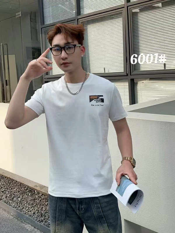 标准短袖男装薄款春夏风烫钻T恤高品质修身夏季圆领