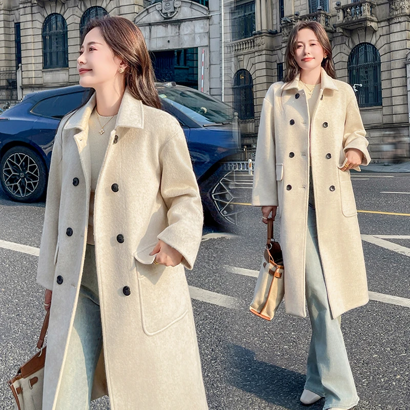 新款棉羊毛大衣加厚宽松保暖中长款百搭时尚气质显瘦大衣9805