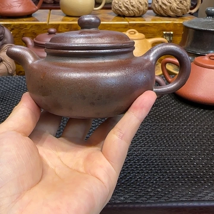 坐***币茶壶紫砂底槽清柴烧仿古160cc