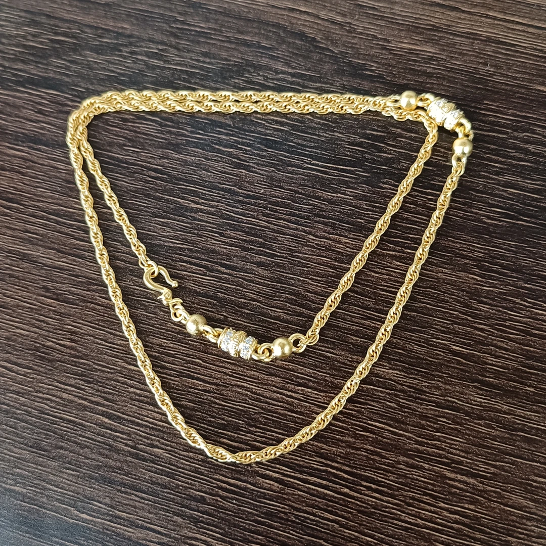 古法黄金色凤凰扣头麻花纹绞丝链 粗