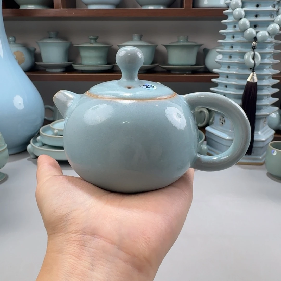摆件特价汝窑天青釉小号西施壶编号29