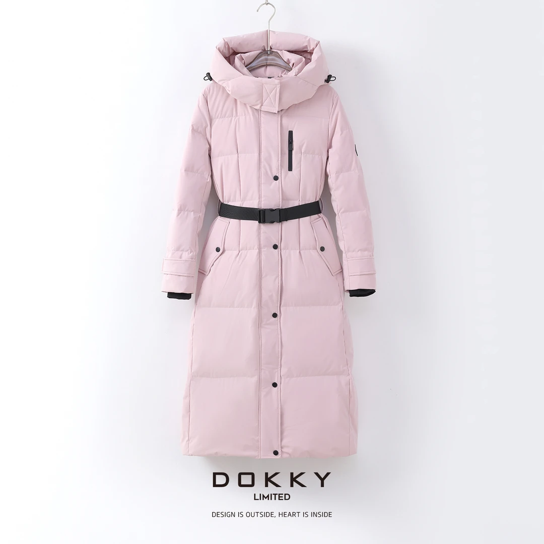 【限量尖货.M女王.紫标】DOKKY90雁鸭绒.五防收腰显瘦|中长款羽绒服