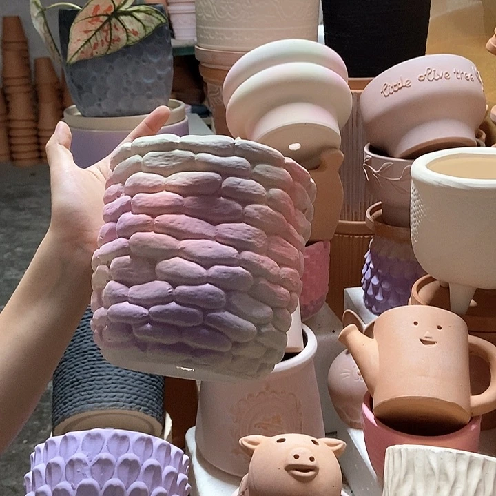 15×15炫彩石头盆 粗陶1个