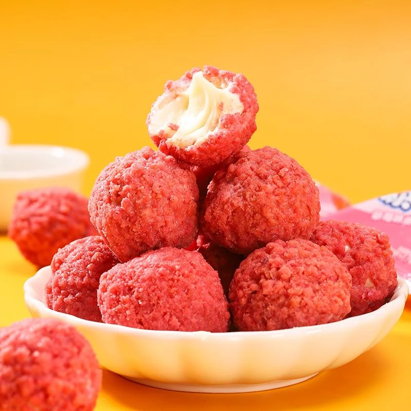 千丝草莓爆浆曲奇小丸子整巧力曲奇饼干休闲零食小吃宿舍