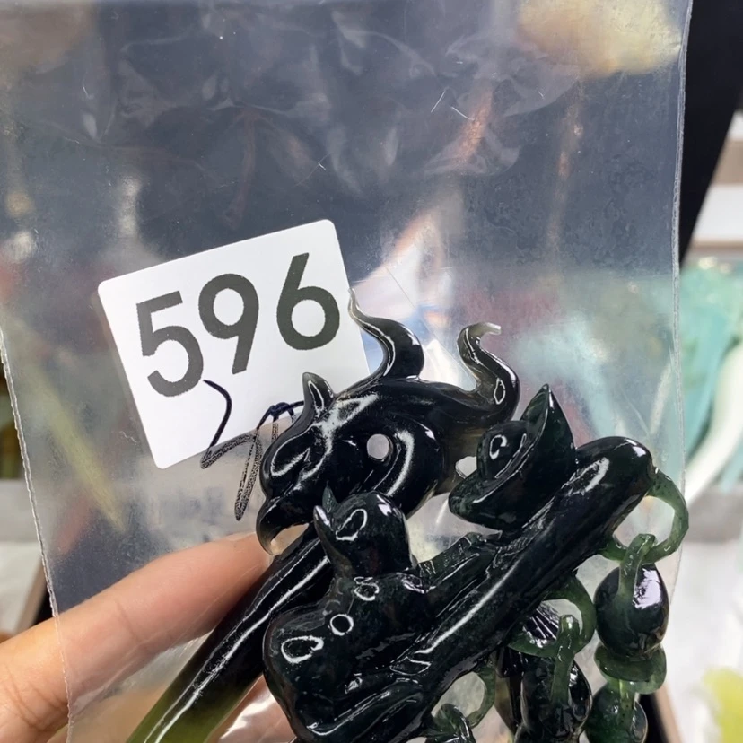 【闪购商品】岫玉发饰合金谭*梅