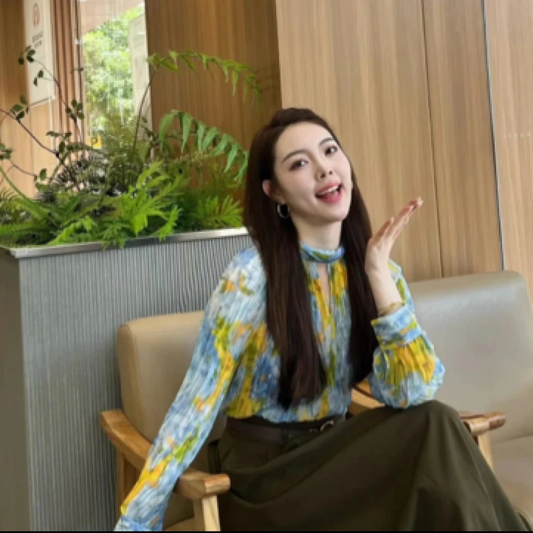 GIRDEAR/哥弟「海盐柠檬」新款法式压褶设计感衬衣1301045