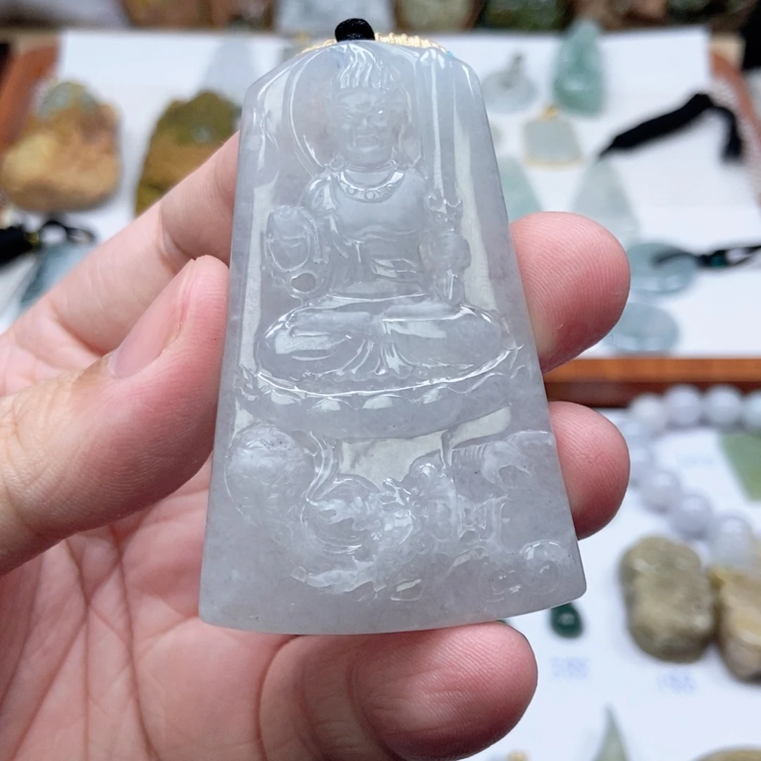 翡翠未镶嵌颈饰不动明王  天然缅甸ａ货翡翠男女礼物高级感