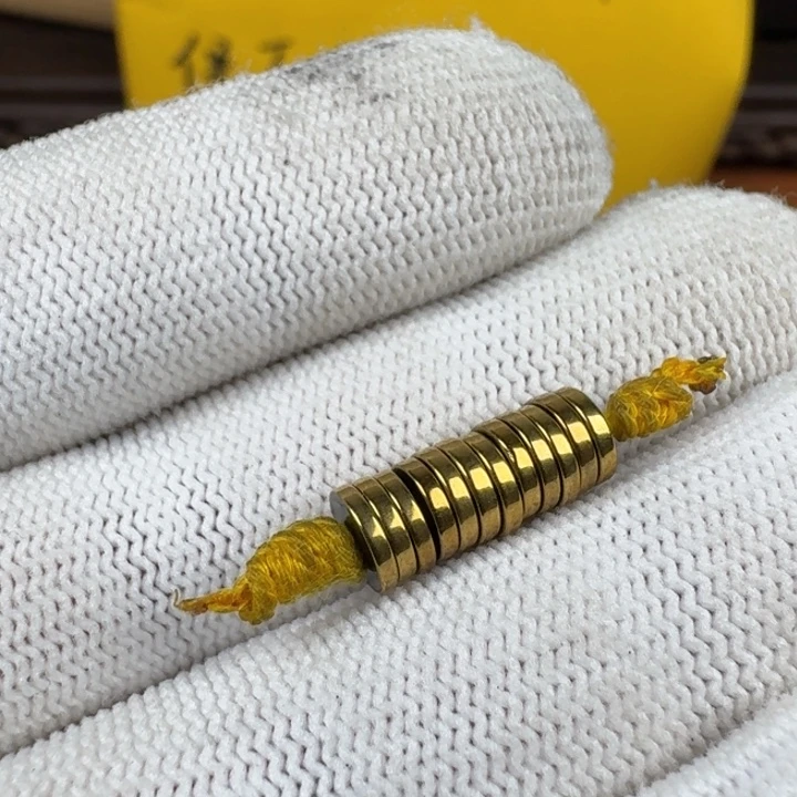 合成碳硅石铜合金文玩配饰黑胆石6✖️1
