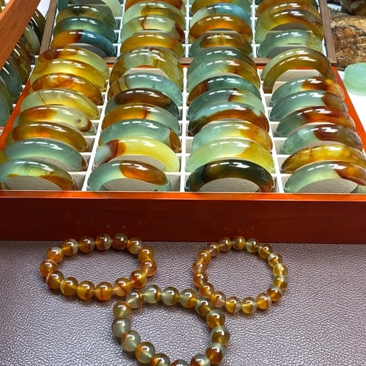 蛇纹石玉未镶嵌手镯手串挂件