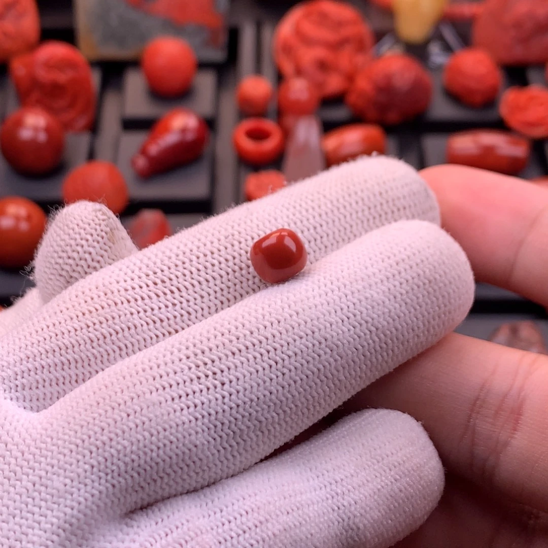 南红玛瑙未镶嵌川料原矿满色满肉老型单珠8mm