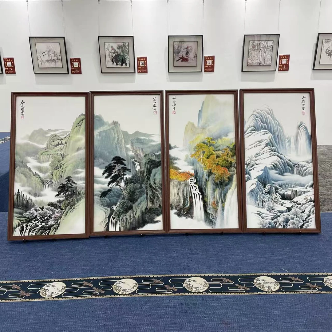 33*66国画春夏秋冬四联屏/周作光（带框）