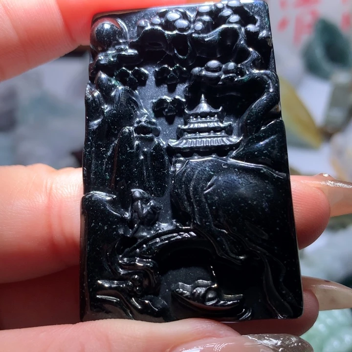 翡翠未镶嵌颈饰保真天然A货翡翠