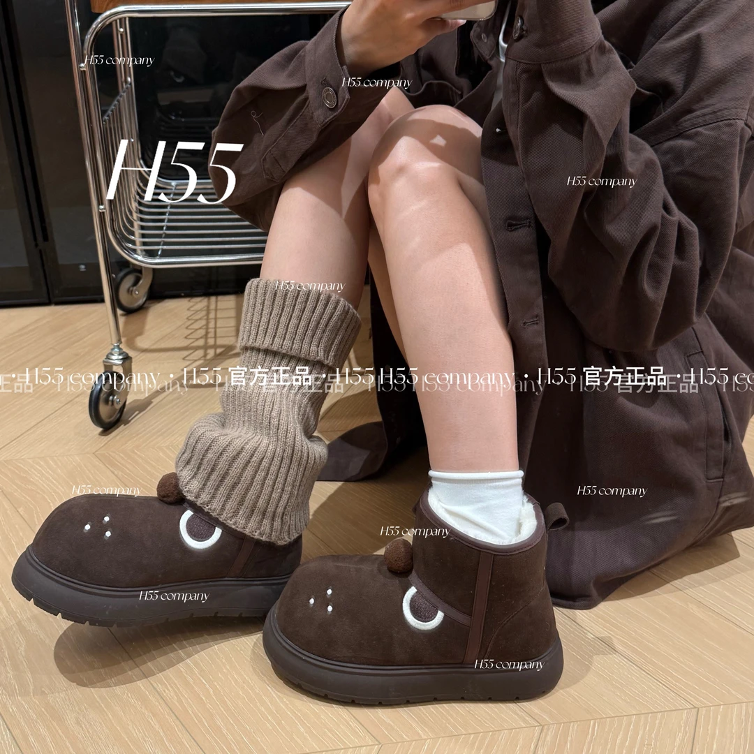 奇妙暖暖丨米奇头显瘦纯手工刺绣厚底雪地靴4.5cm56-2914【Huang】