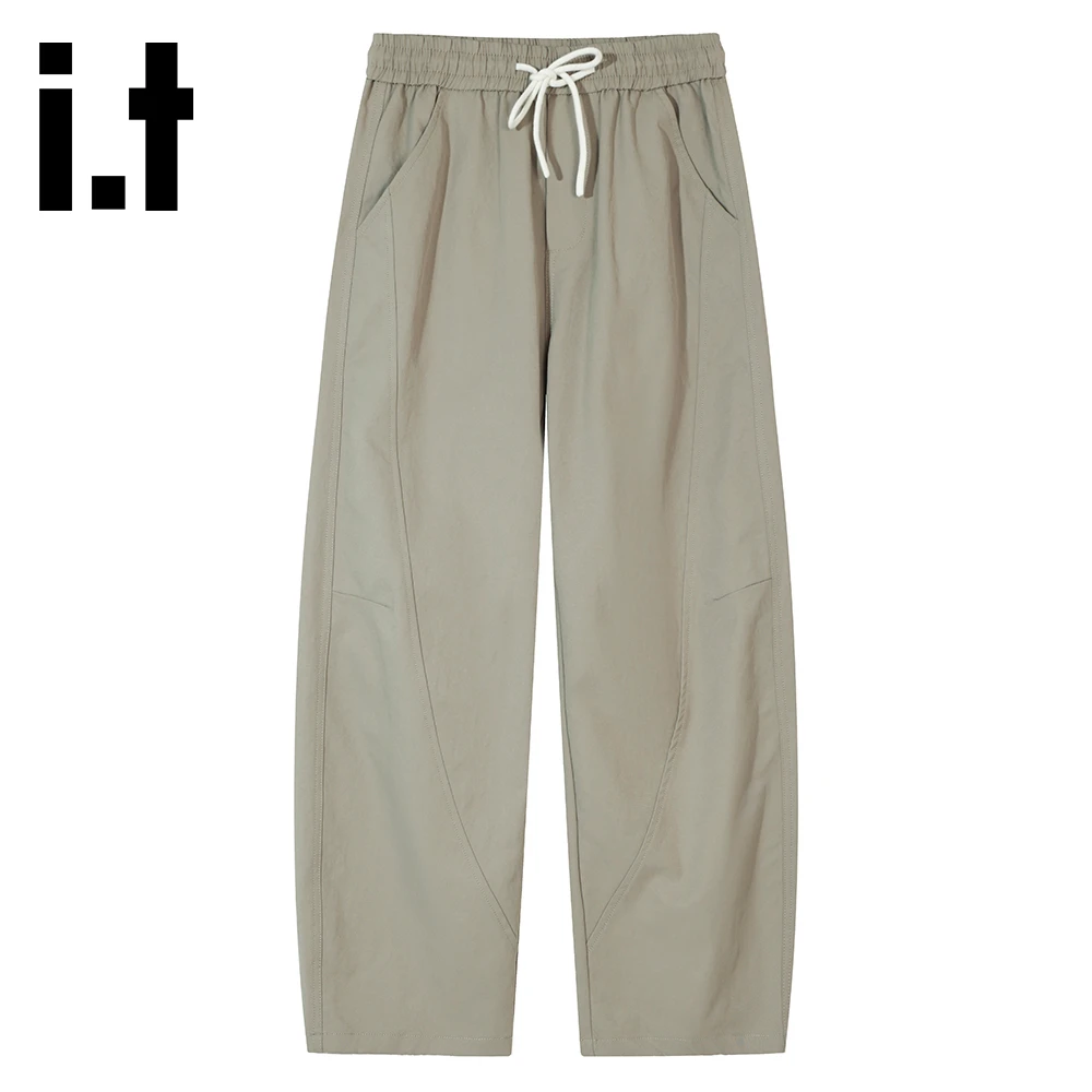 it:CHOCOOLATE美式潮牌工装弯刀休闲裤男士秋季拼接褶皱设计裤子