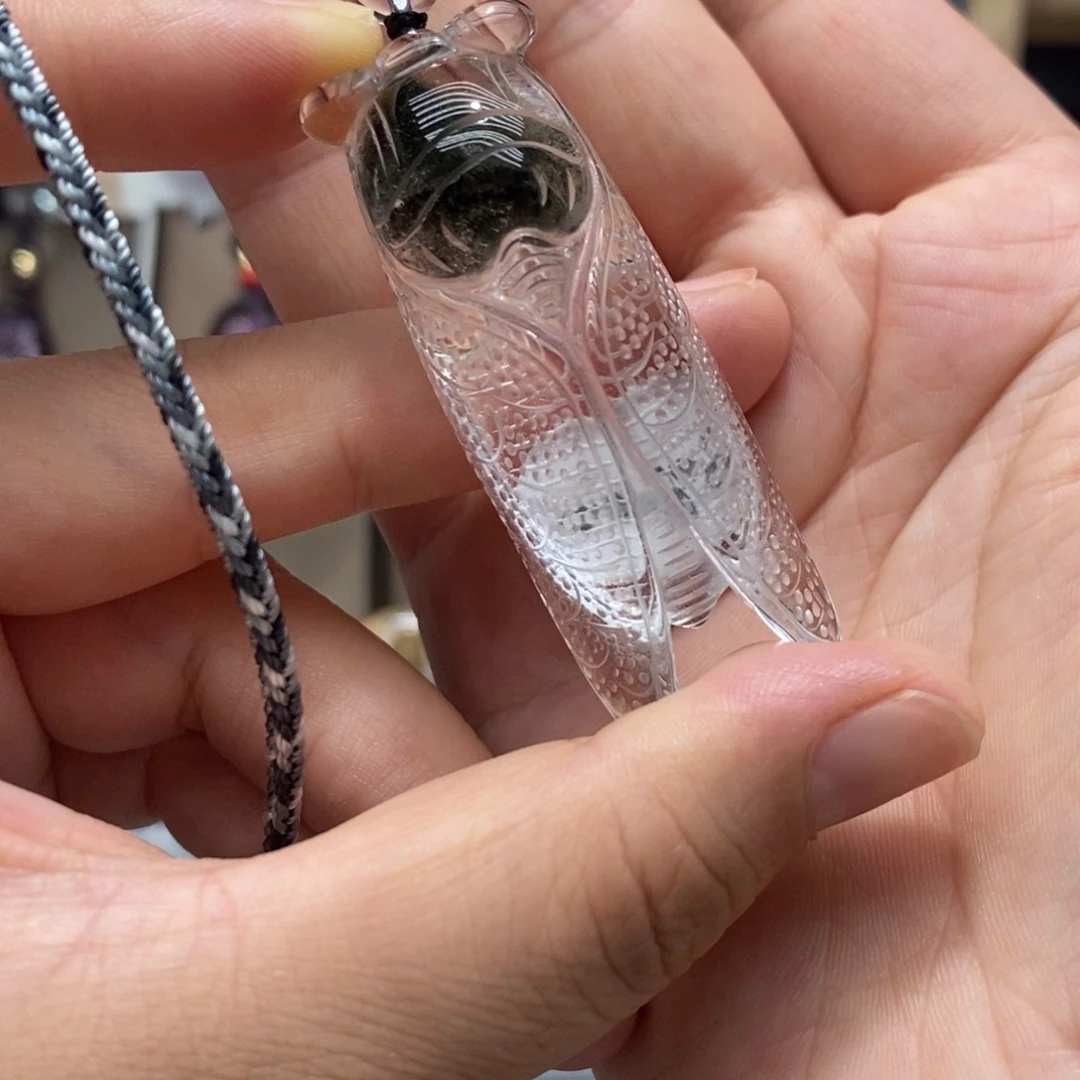 吊坠(赠链)未镶嵌水晶绿幽灵吊坠