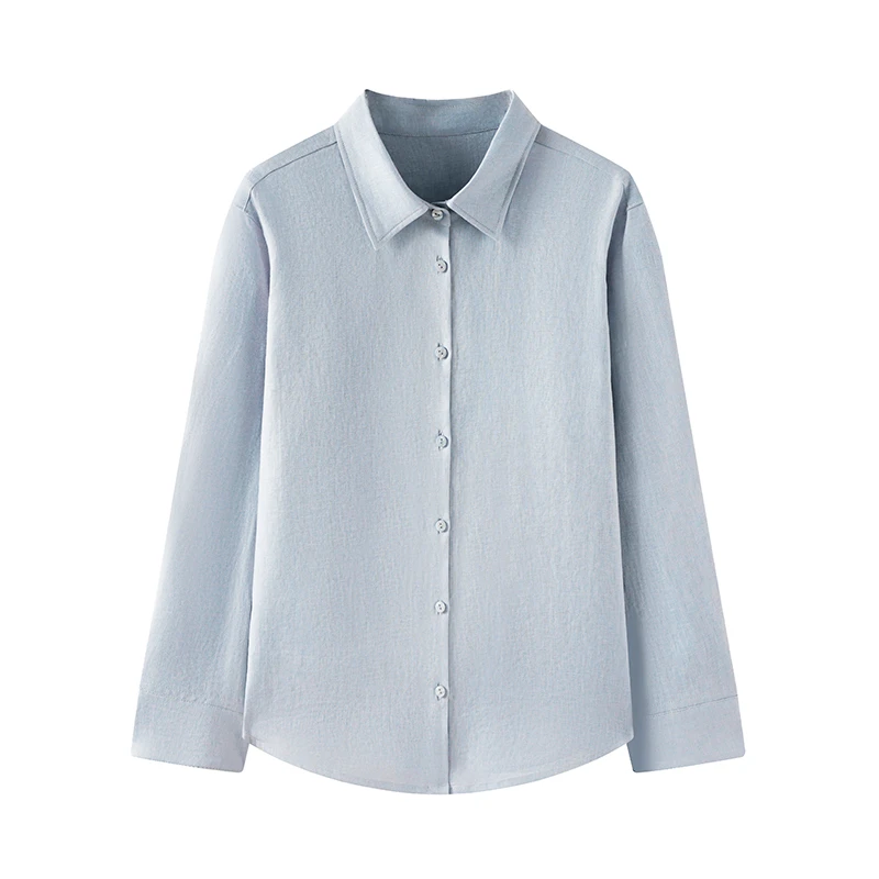 Childe Yao老钱风100%亚麻衬衫夏宽松衬衣女士长袖衬衣 CYC56187
