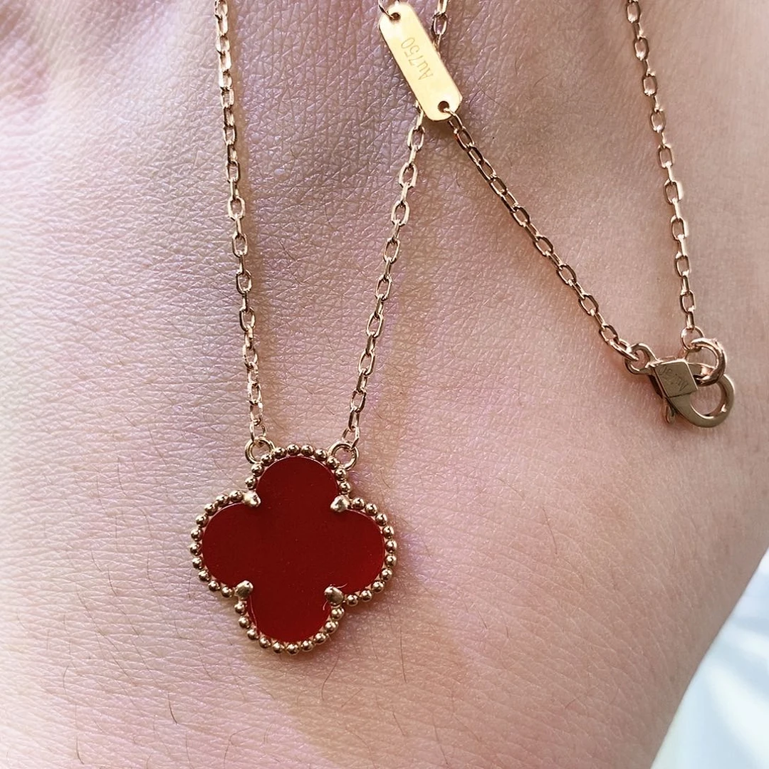 玛瑙/玉髓项链18K金镶嵌玫瑰金