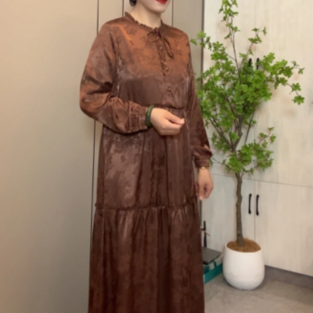 257云锦提花缎连衣裙