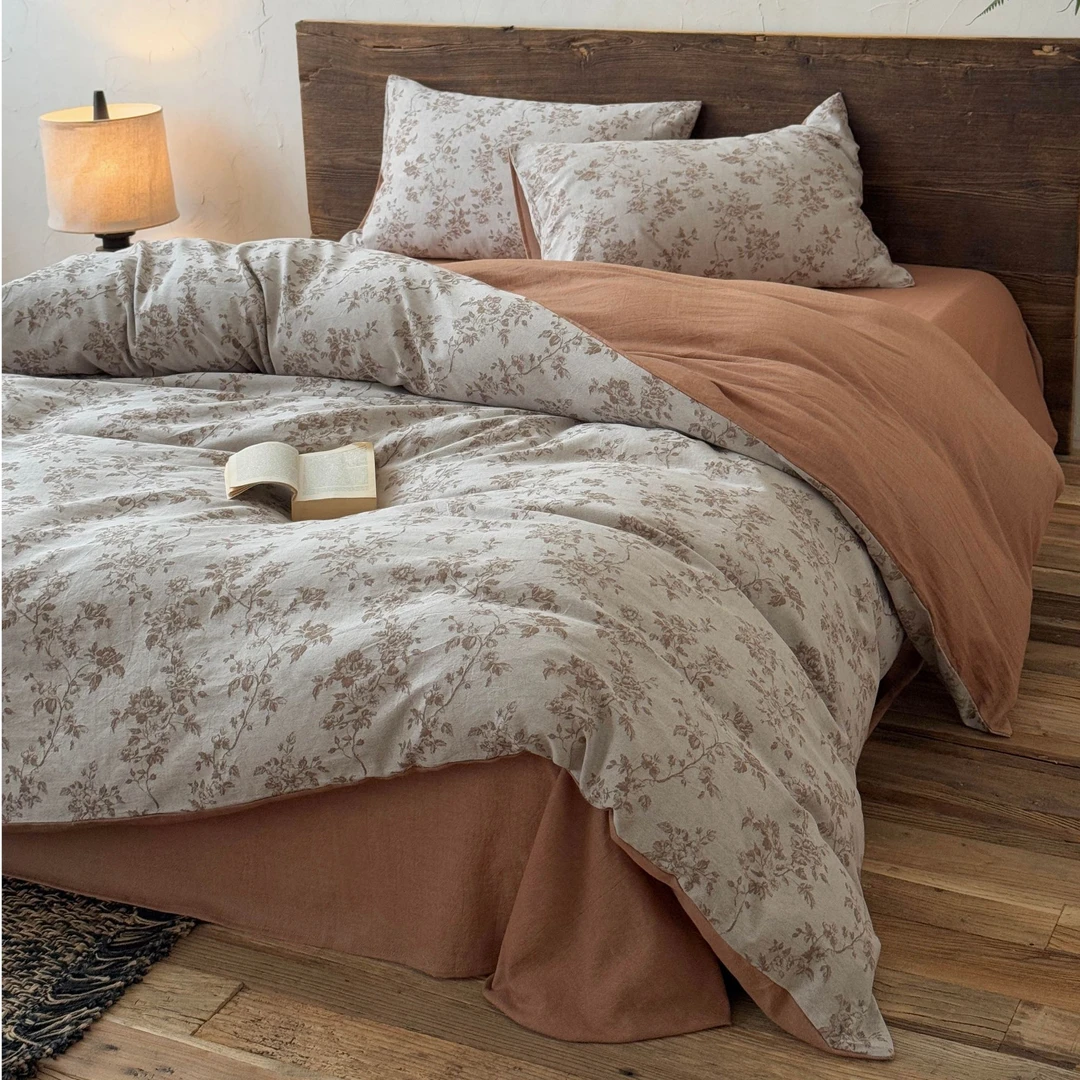 A类色织贡缎大提花简约四件套床上用品床单床品被罩印花