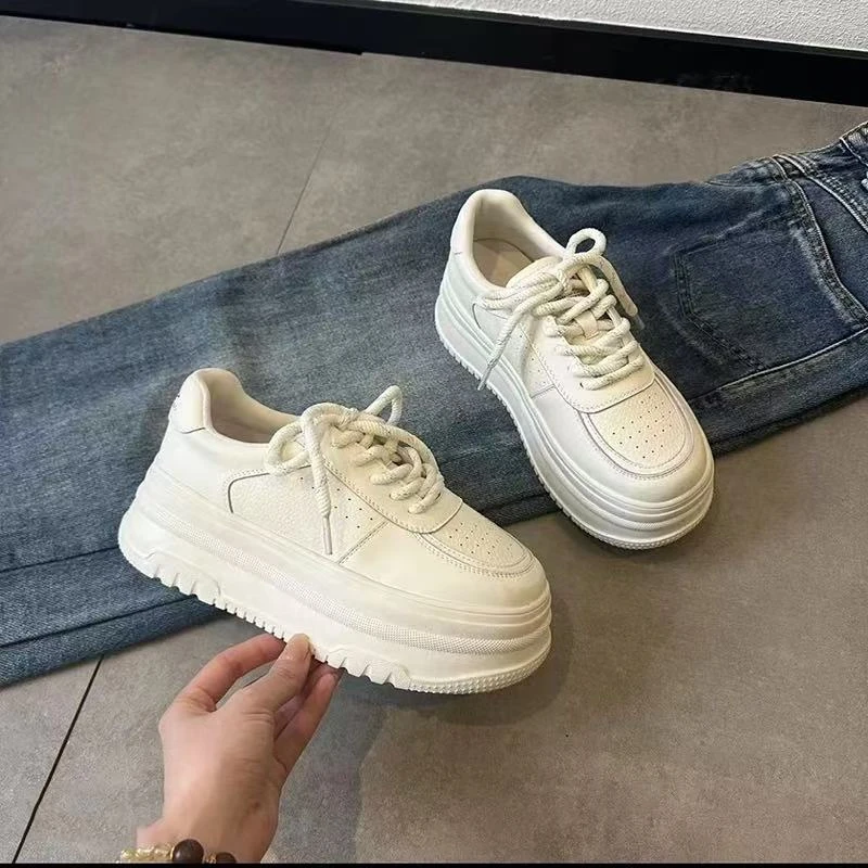 厚底小白鞋真皮百搭运动休闲轻便板鞋1271