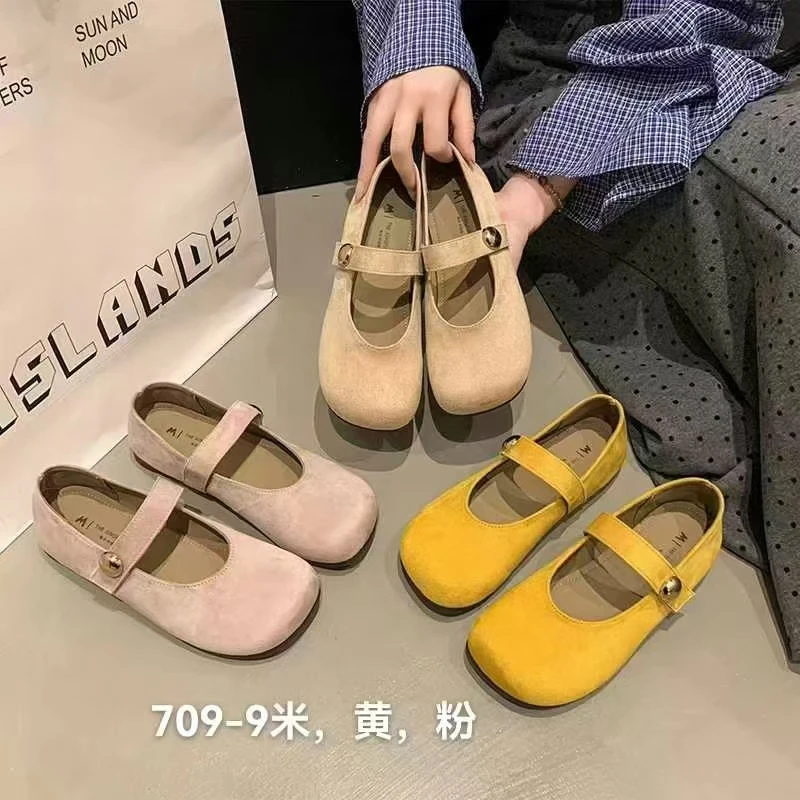 【专属】709-9法式玛丽珍鞋女2025夏季新款时尚百搭浅口平底单鞋