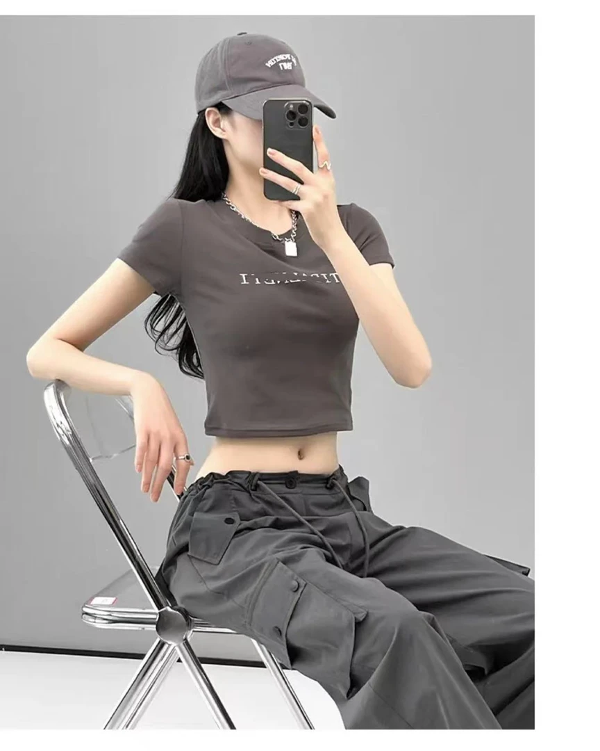 【意法-潮搭T•N】NN291-时尚女装设计感T恤休闲高腰