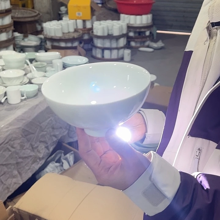 瓷片高白泥五英寸小高脚米饭碗六个微瑕包邮