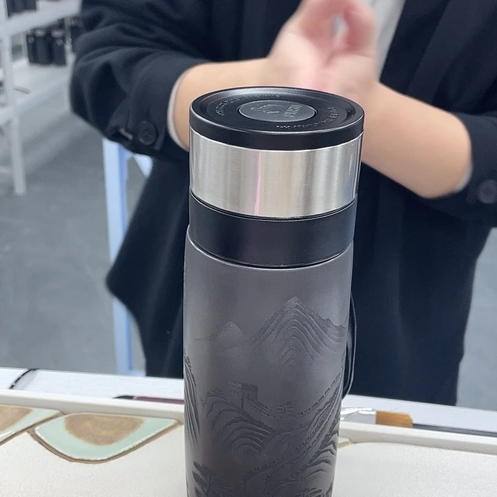 茶杯紫砂石黄万里长城双层车载杯