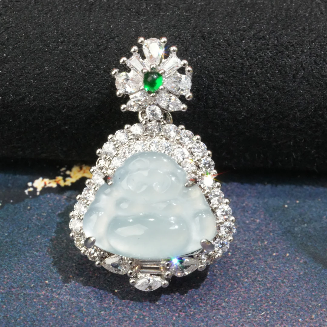 【翠玉翡翠】天然A货翡翠佛公吊坠多样性发其一不含链气质时尚精美