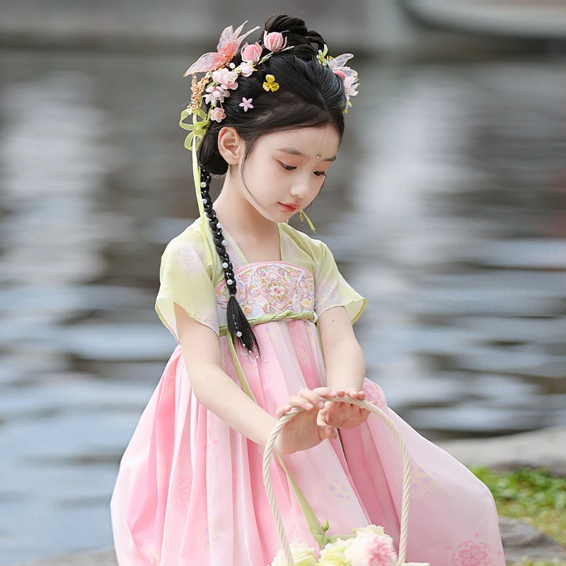 【夏日青梅】女童汉服夏季2025新款宝宝中国风古装超仙襦裙儿童唐装