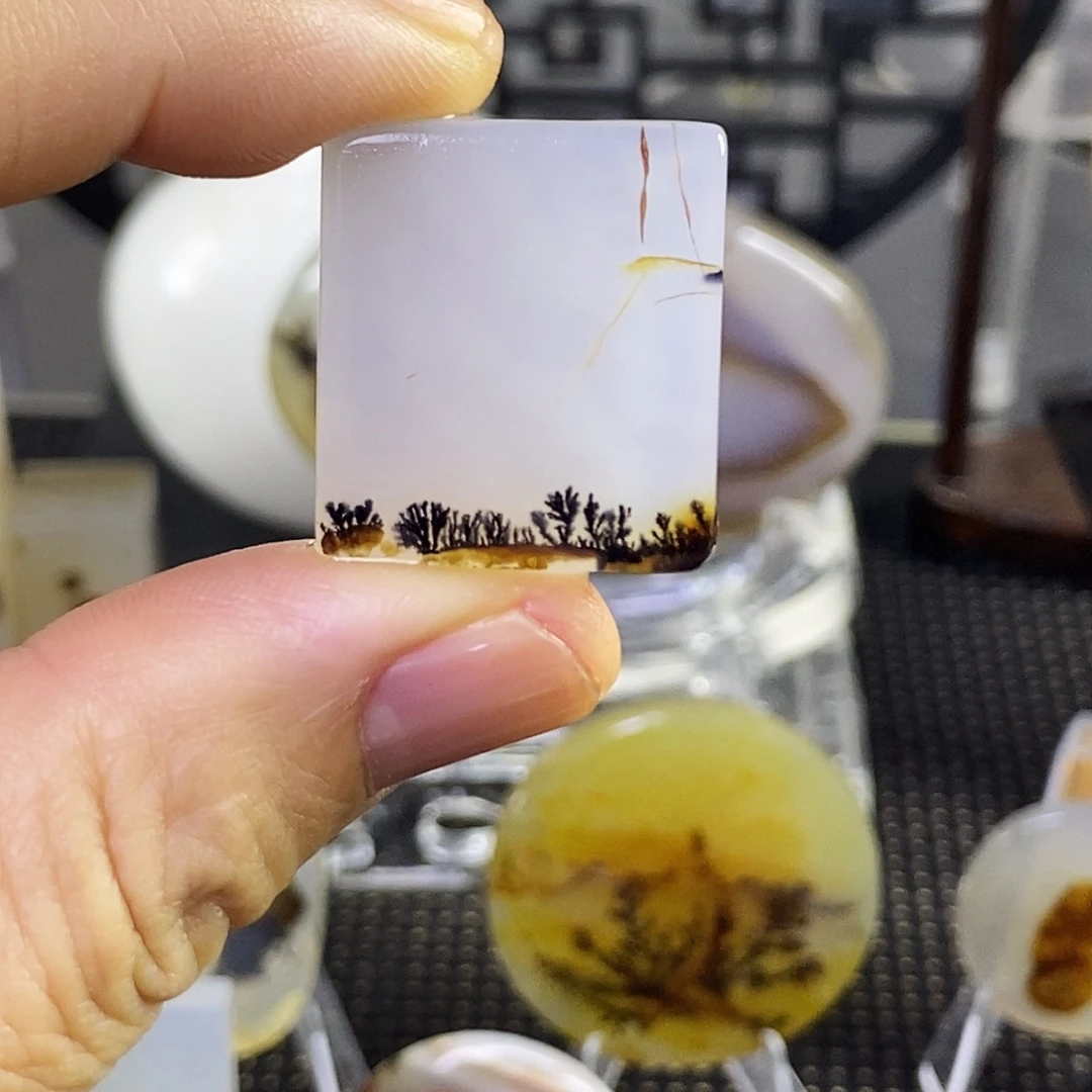 合成碳硅石非金属时尚图纹画面石饰品