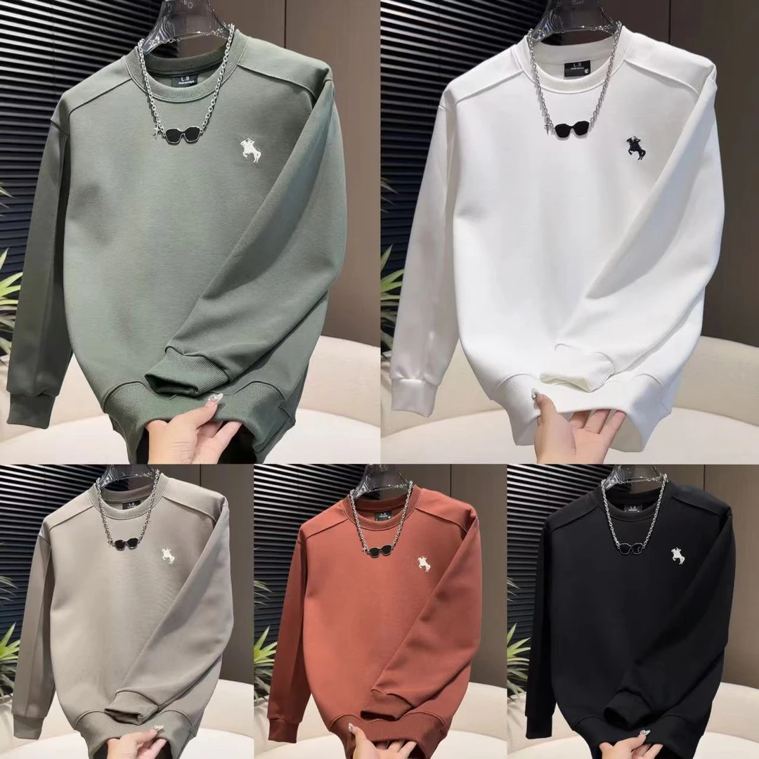 【秋款战马刺绣标立体剪裁时尚卫衣】简约休闲卫衣7908