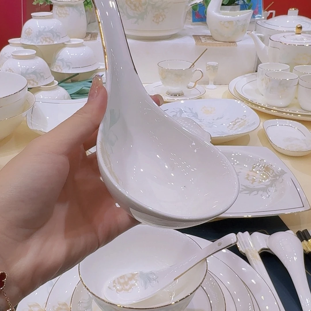 45%以上骨粉骨瓷景德镇描金清雅单买