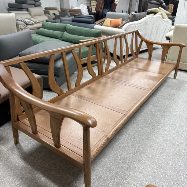 现代原木风直排冬夏两用沙发2.8米
