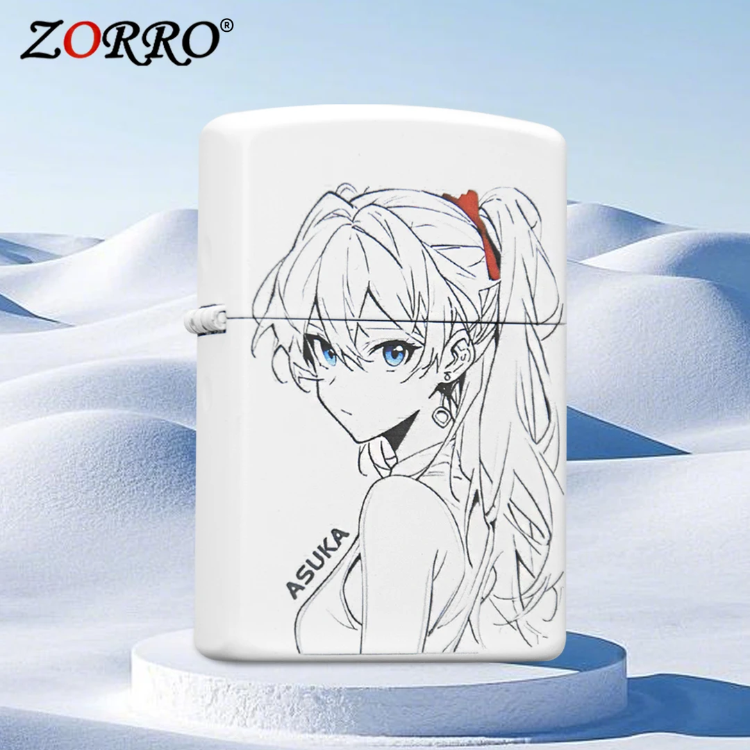 ZORRO佐罗正品防风煤油打火机UV白漆板彩印彩印明日香生礼物~