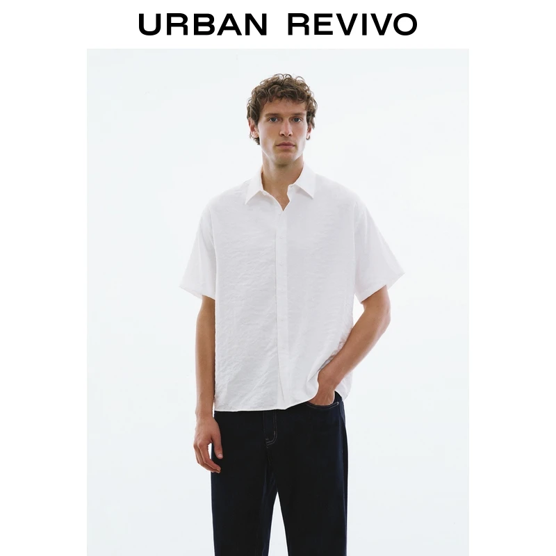 UR2025夏季新款男装时尚休闲超宽松短袖开襟衬衫UMM250035