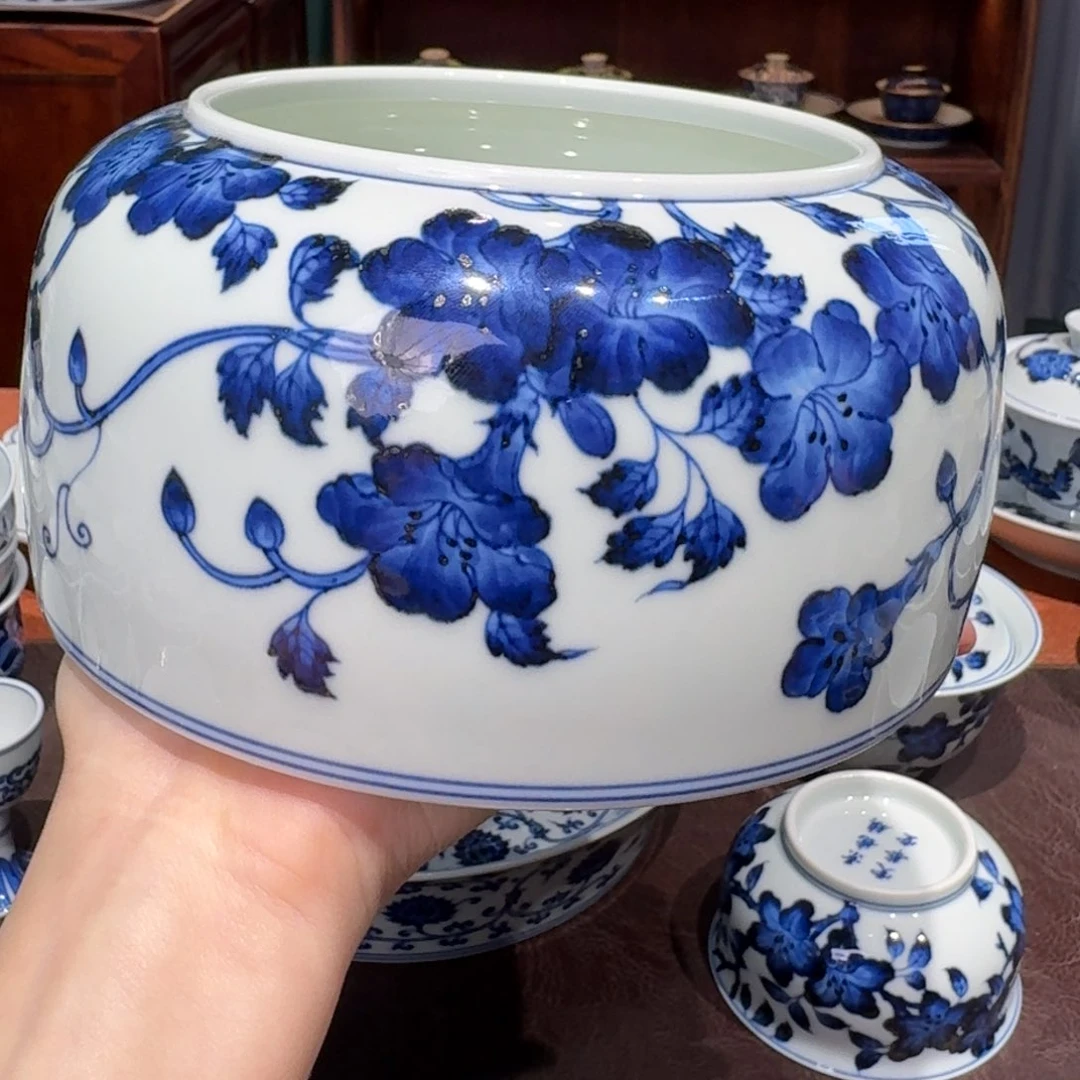 青花雯华堂手绘水洗