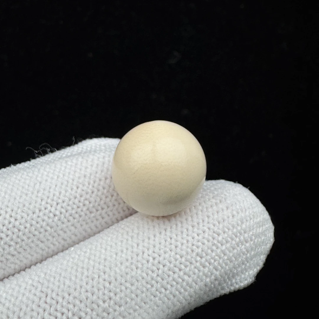 S8545天然猛犸牙 圆珠14.5mm支持鉴定 假一罚四