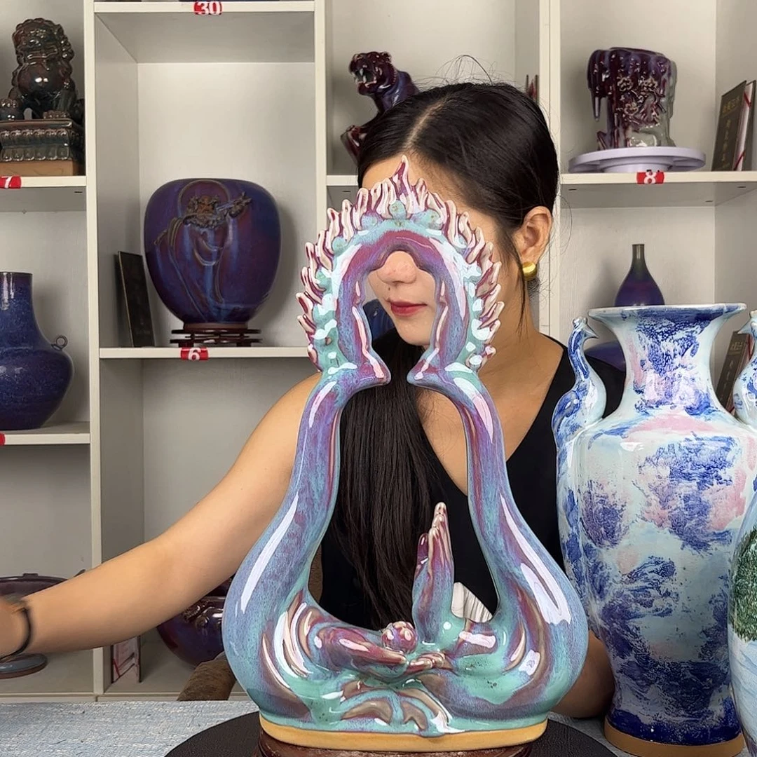 瓷片摆件……佛韵莲心……