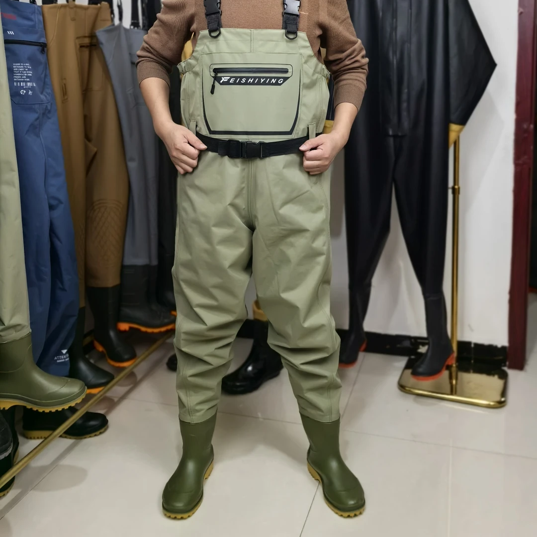 下水裤轻薄塔丝隆连体超轻抓鱼捕鱼服雨裤男路亚装备涉水裤下水裤