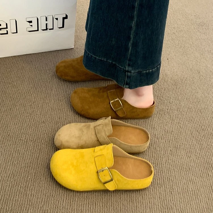 厚底包头博肯单鞋拖鞋夏季新款外穿百搭半拖休闲配裙子的拖鞋平底