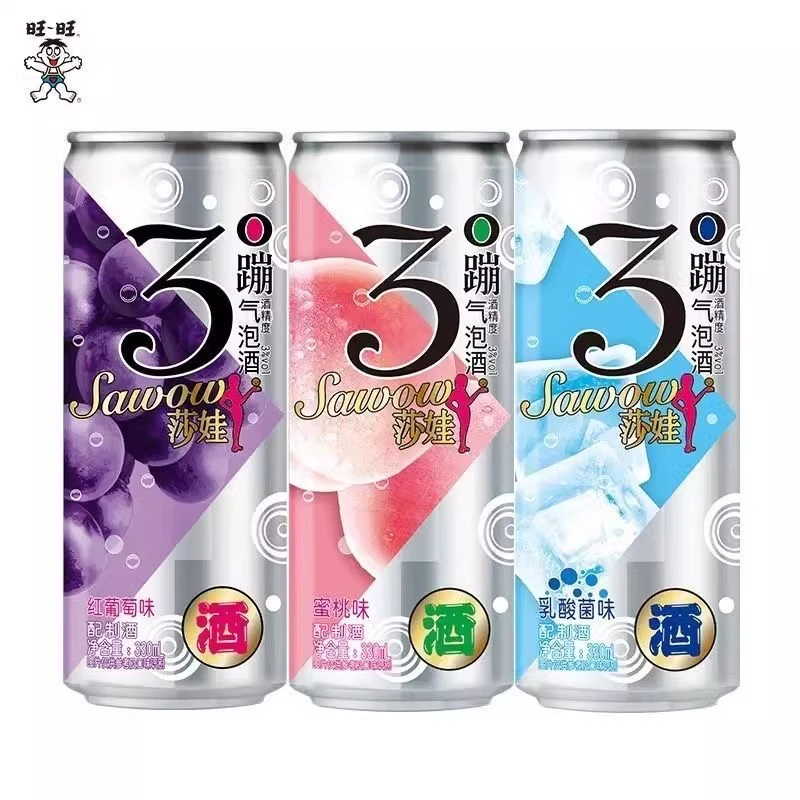 旺旺莎娃3度蹦气泡蜜桃味330ml*6瓶~保质期至25年11月