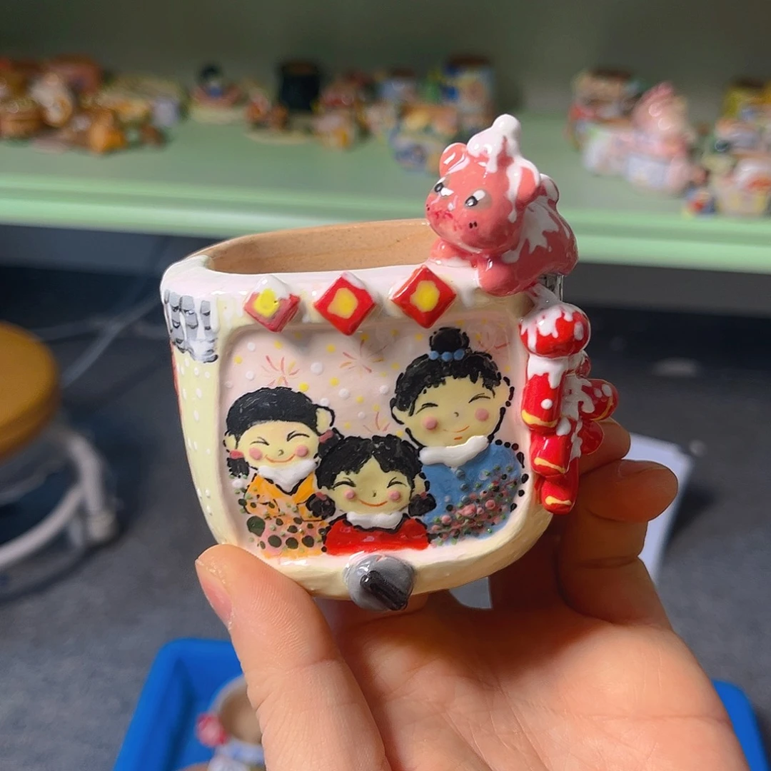 红陶老梧家瑕疵多肉花盆